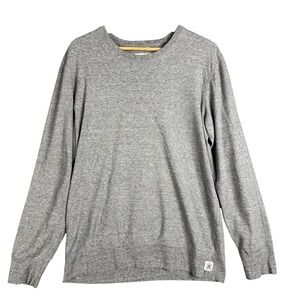 Reigning Champ Mens Heather Grey Long Sleeve Crewneck T-Shirt Medium Cotton